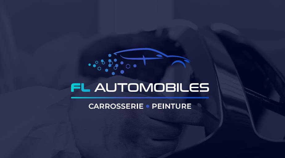 FL Automobiles : Identité visuelle, signalétique de façade et habillage de véhicule pour un atelier de carrosserie